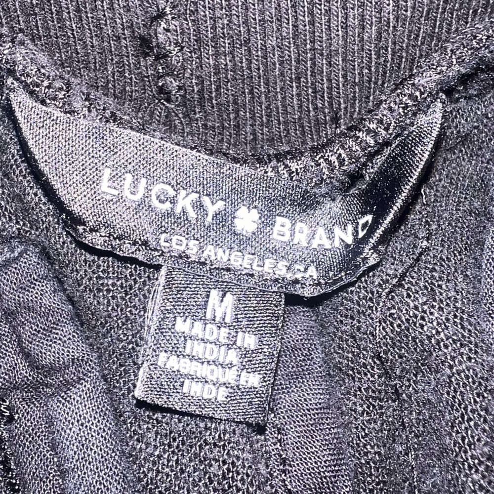 Lucky Brand black linen cotton straight leg cropped pants - Picture 4 of 9